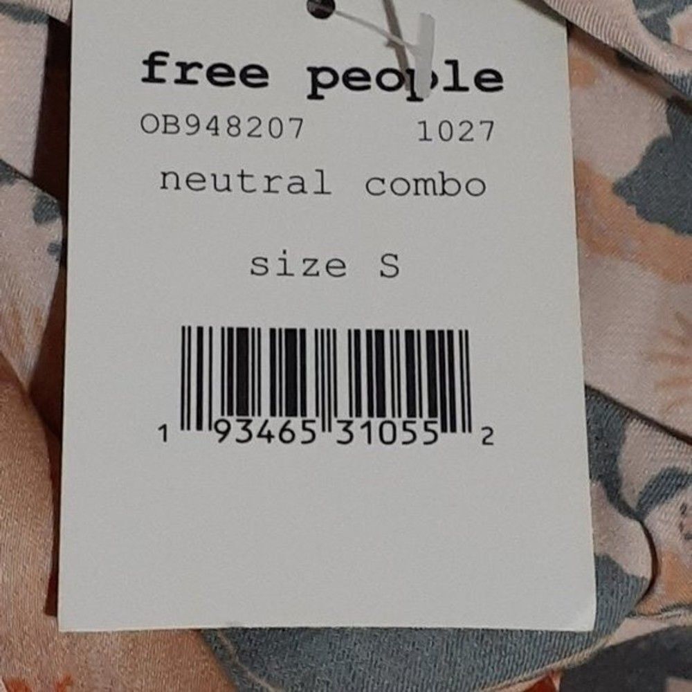 Free People Cruisin' Together Women's Printed Neutral Long Sleeve Top Sz Small - Picture 9 of 11